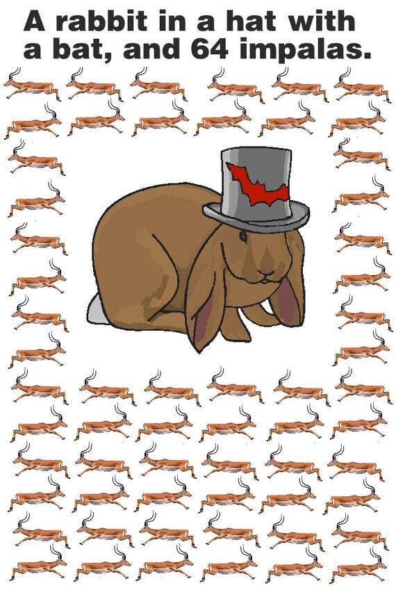 Items similar to I wish I had a rabbit in a hat with a bat... card on Etsy