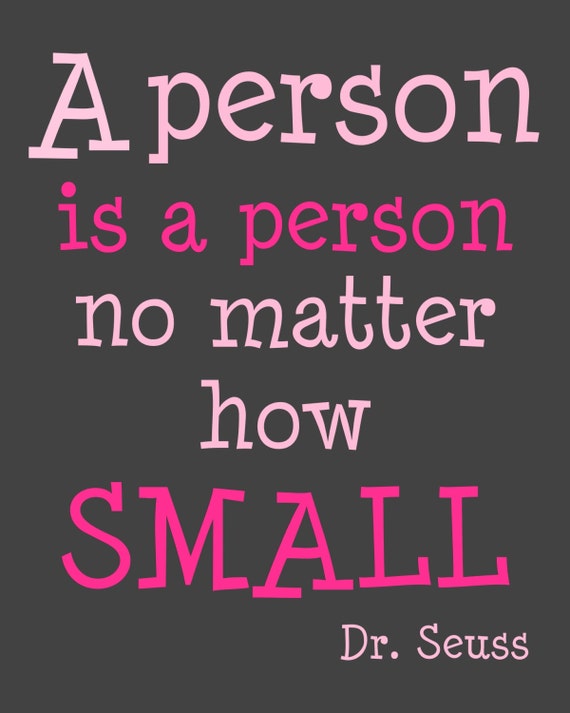 Items similar to A Person is a Person No Matter How Small, nursery art ...