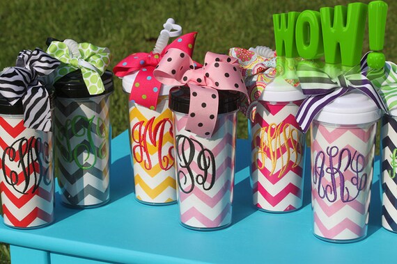 Jumbo Personalized Cups w Lids and Straws, Monogrammed Gifts, 20 oz ...