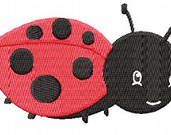 4X4 LadyBug Machine Embroidery Design Multiple Formats Available - Instant Download