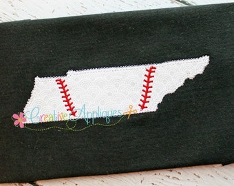 Tennessee Baseball Softball Digital Machine Embroidery Applique Design 4 Sizes