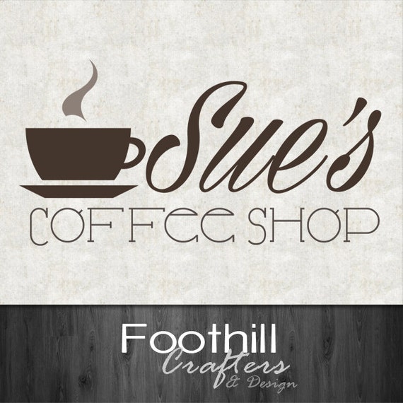 Custom Premade Logo Cafe Coffee Shop Logo Custom Name and