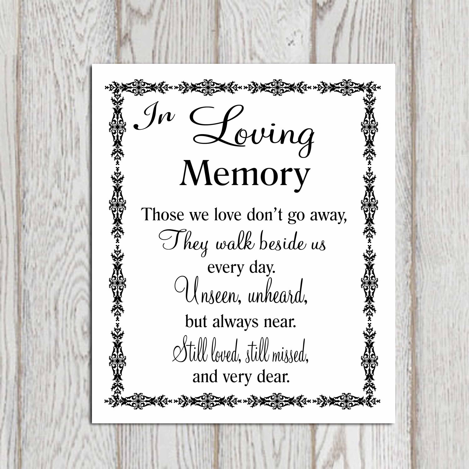 picture frames that say in loving memory