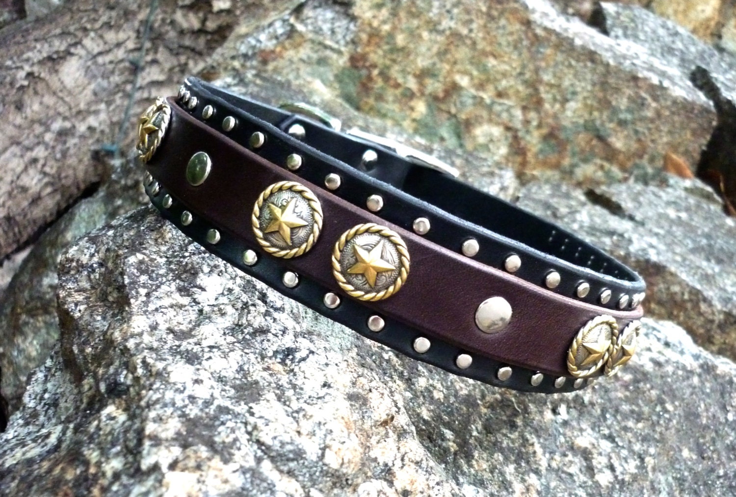Leather Dog Collar Wide Leather Dog Collar Large Dog by KinCollars
