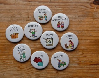 Any 10 Calendar Magnets - Magnet Buttons 1.5" - Chores