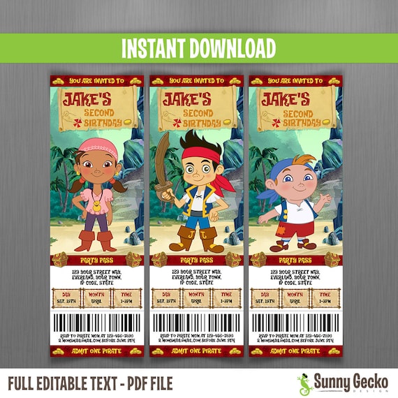 Jack And The Neverland Pirates Birthday Invitations 8