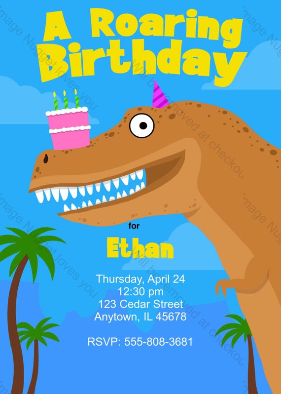 Invitación Personalizada Del Cumpleaños De T-Rex | Zazzle.es