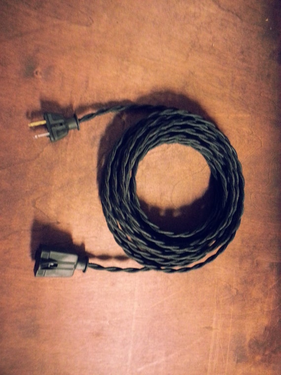Cloth Covered Extension Cord Vintage Style by DesertandIron