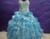 Items similar to Pretty Ball Gown Prom Dresses/Blue Prom Dresses/Prom ...
