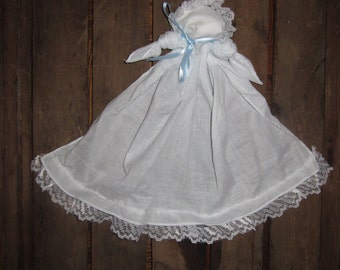 Vintage Linen Handkerchief Doll Church Babies Brides Doll