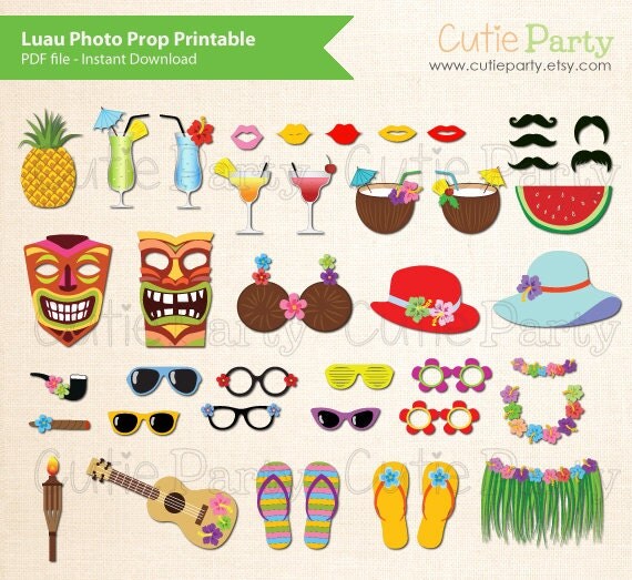Luau Photo Booth Prop Hawaiian Party Photo Booth by Cutieparty