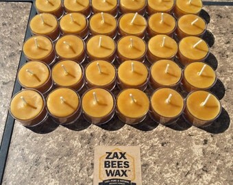 100% Pure & Natural Beeswax Tea light Candles | Bulk 30 Pack