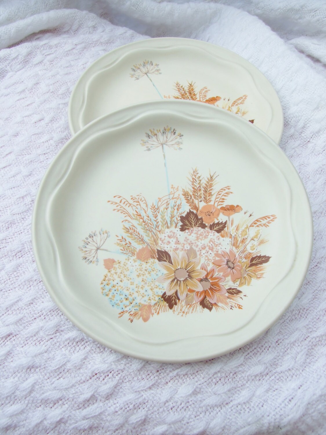 Vintage Poole pottery Summer Glory side plates, set of six, made in