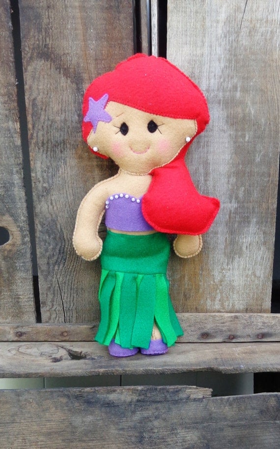 Items similar to Plush Princess Ariel Doll on Etsy