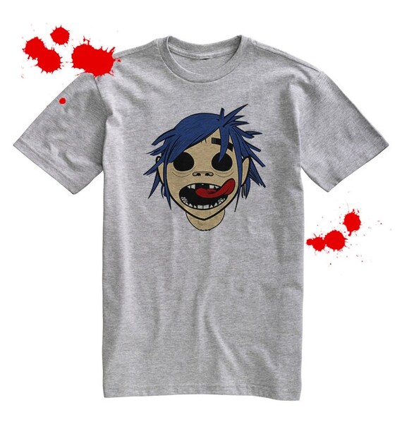 Gorillaz 2D Shirt Grey T-Shirt Hipster Men by HeadShotFashion