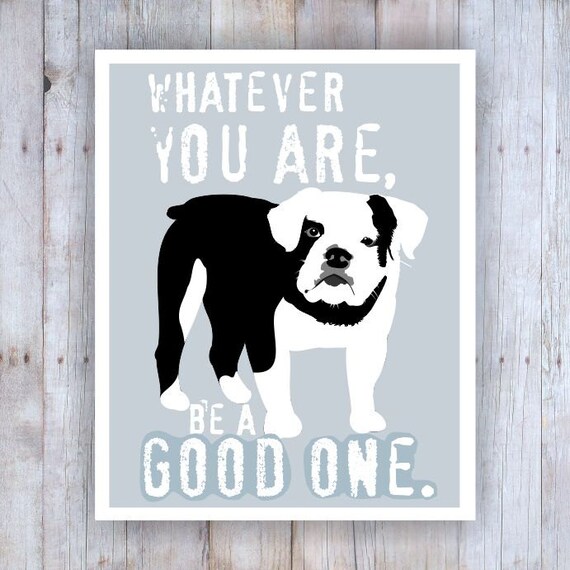 English Bulldog Art Bulldog Wall Decor Abraham Lincoln