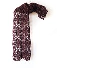 Crochet Scarf. Unique Handmade Scarves in Burgundy