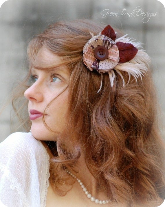 Patchwork Feather Hairpiece