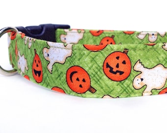 Halloween Dog Collar / Pumpkin Dog Collar / Fall Dog Collar / Ghost Dog Collar / Autumn Dog Collar / Halloween Collar / Adjustable Collar