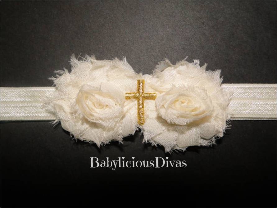 Ivory Baptism Headband Baptism Headband Christening