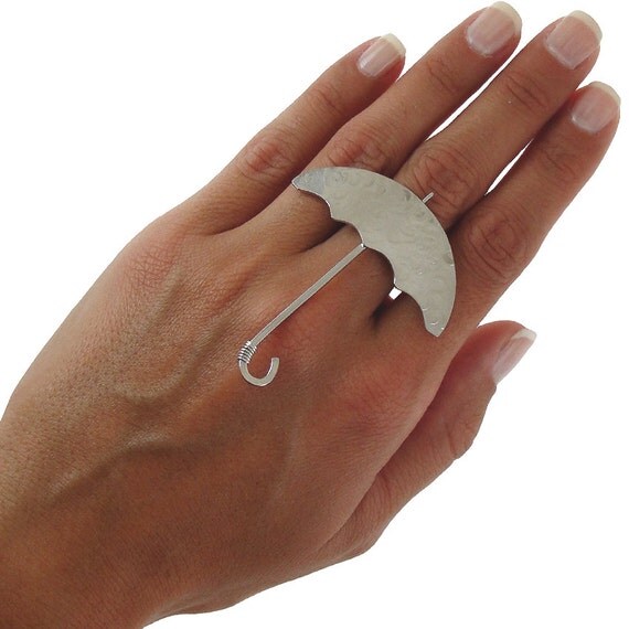 Chunky ring umbrella ring statement ring sterling silver