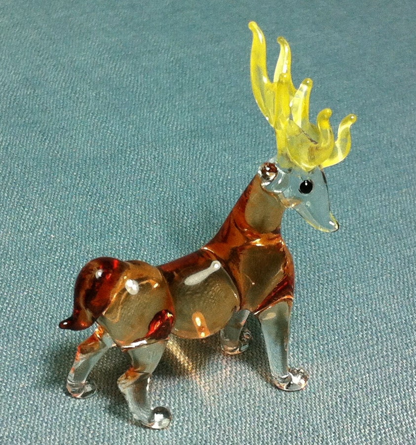 blown glass deer ornaments