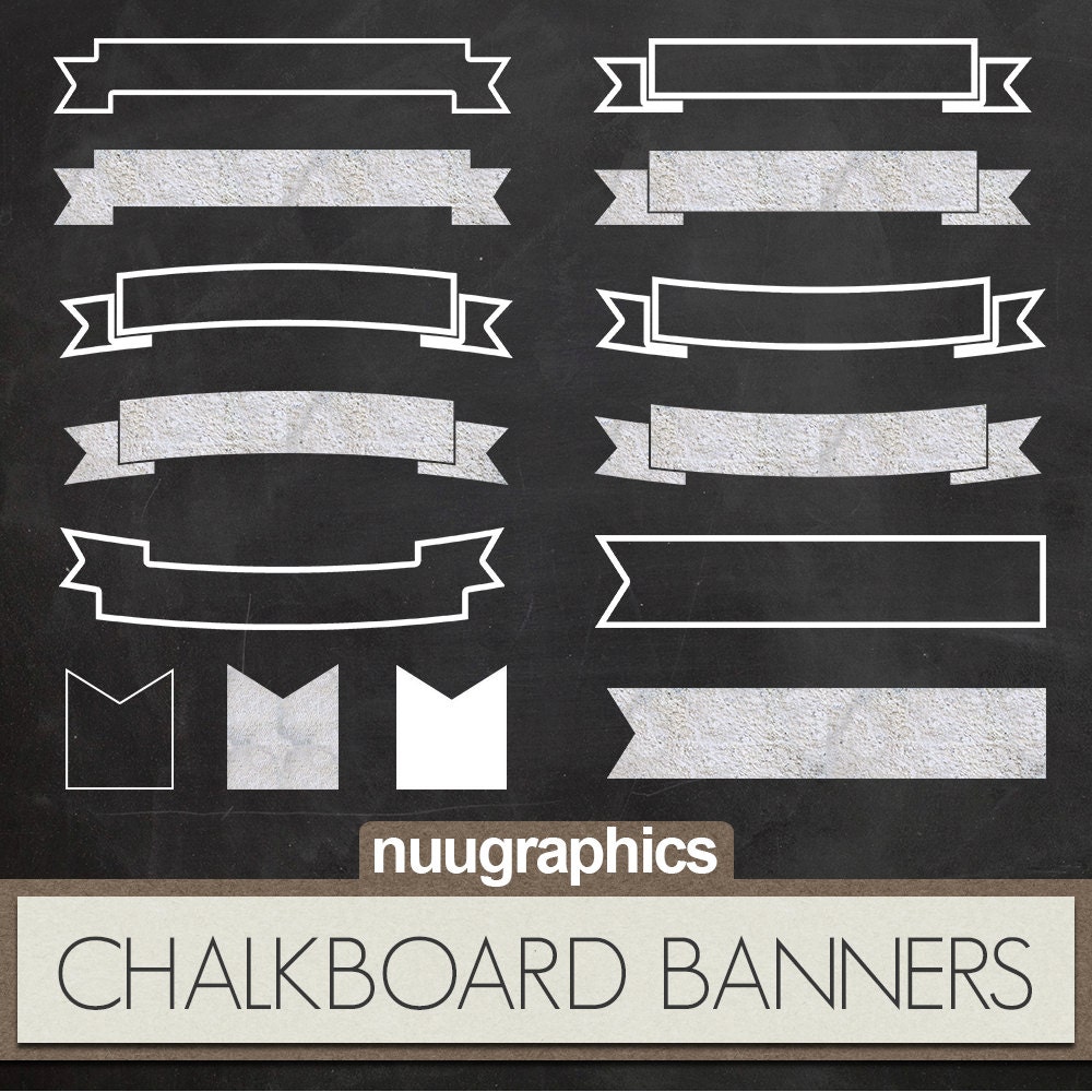 Chalkboard banners clipart CHALKBOARD BANNERS