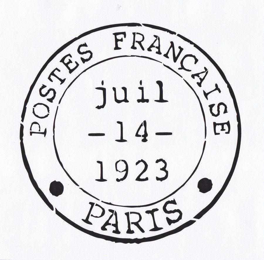 Paris Stencil French Stencil Postmark Stencil France