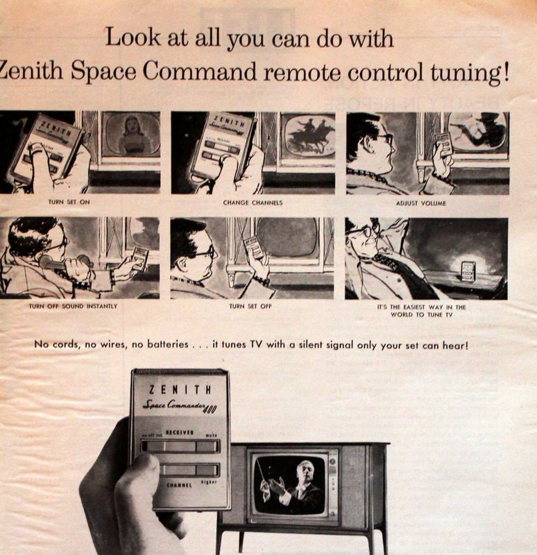 Zenith Space Command TV Remote Control Ad Television 1961