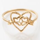 Valentine ring. heart ring. gold ring.