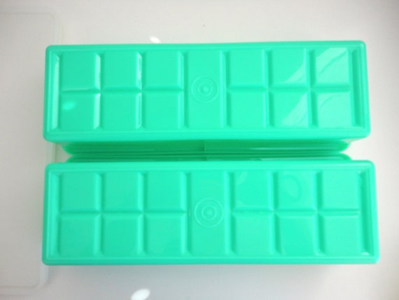 Vintage Tupperware Rectangle Containers with Lids in Green