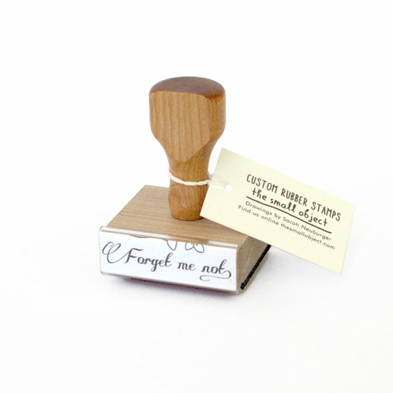Forget Me Not Personalized Rubber Stamp Custom Name Custom 2451