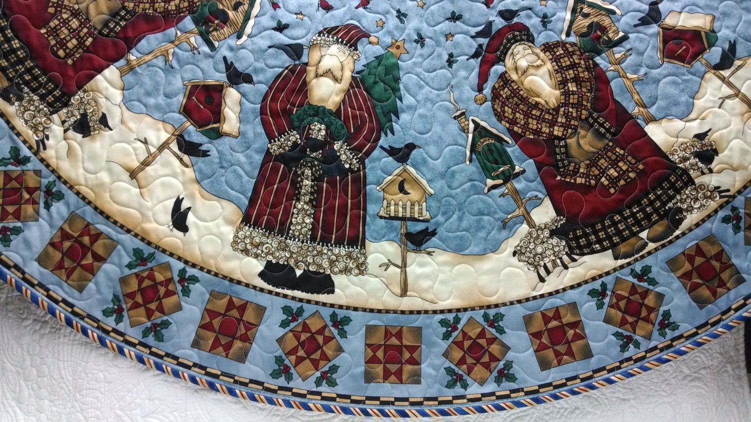 folk art santa christmas tree skirt folk art santa christmas tree skirt