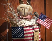 Welcome Spring Sale Primitive Americana Rabbit Door Greeter