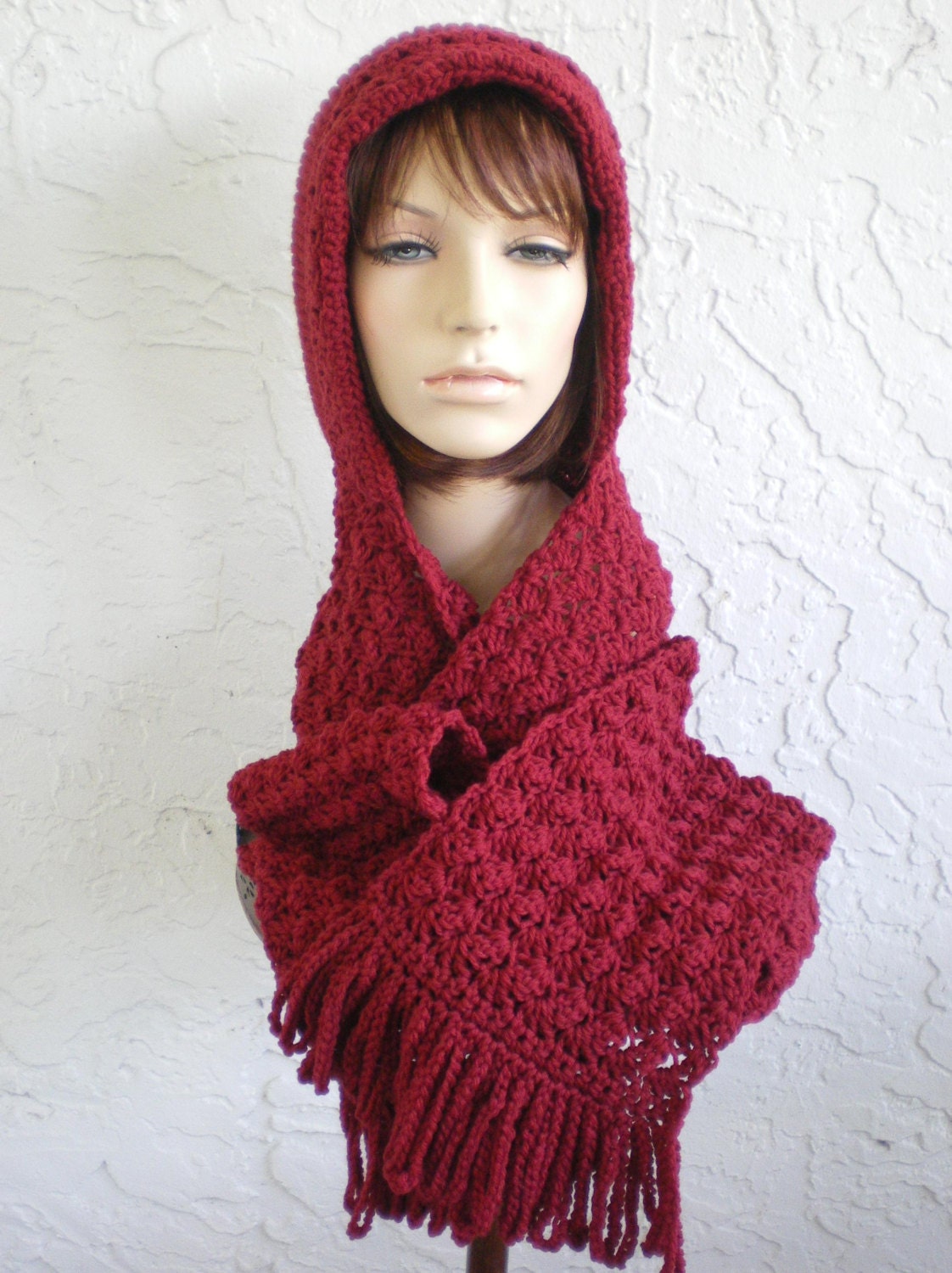 hand knit hood scarf hat crochet scarf womens accessories