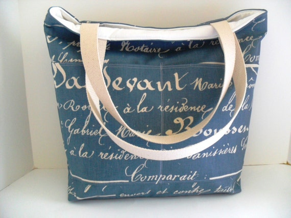 ... Natural Fabric - Tote Bag - Bridesmaid Gift - Book Bag - Diaper Bag