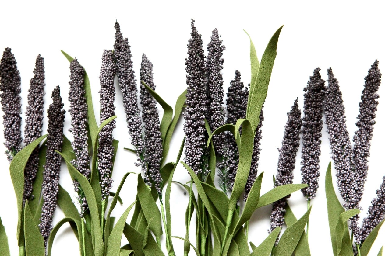 Artificial Flowers 18 Mini PURPLE Cattails by SimplySerraFloral