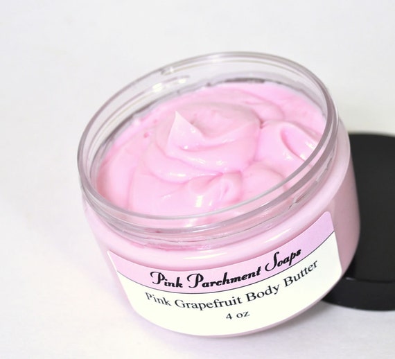 Pink Grapefruit Body Butter Handmade Body by PinkParchmentSoaps