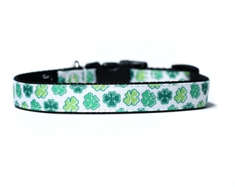 5/8 or 3/4 Inch Wide Dog Collar with Adjustable Buckle or Martingale in Little Bit of Luck