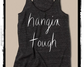 Hangin Tough Girls Ladies Heathered Tank Top Shirt screenprint Alternative Apparel