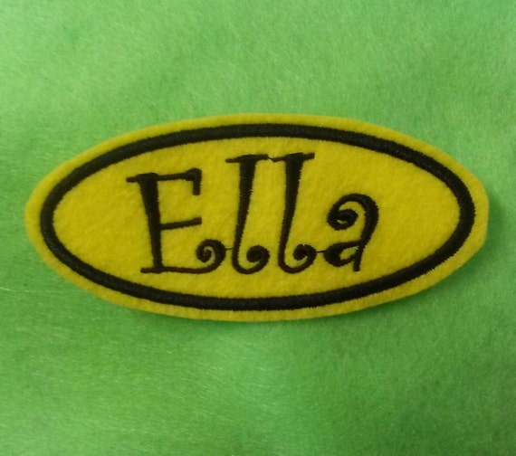 Felt oval name patch personalize it