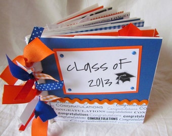 Graduation mini scrapbook album -- CLASS OF 2017 -- CuSToM PaPeR BaG Premade Scrapbook -- your choice of year and school colors, boy, girl