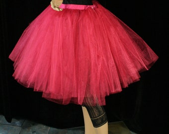 Tutu skirt Adult Shocking Pink Romance poofy knee length dance bridal petticoat wedding bridesmaid -You Choose Size- Sisters Of the Moon