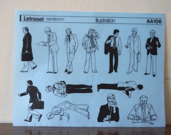 Lot Vintage Letraset DENBY - 5 Feuilles De Transferts Secs Pour Scrapbooking & Création