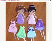 Christmas In July Sale Felt paper Doll set with 4 dresses pretend play Il_170x135