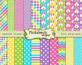 easter digital paper scrapbooking bunny pastel spring printables commercial use printable instant download Il_170x135