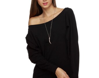 Sweater Off Shoulder Sweatshirt Oversized Dolman Sweater, off the shoulder sweaters, one shoulder sweater, cotton sweater, off shoulder tops