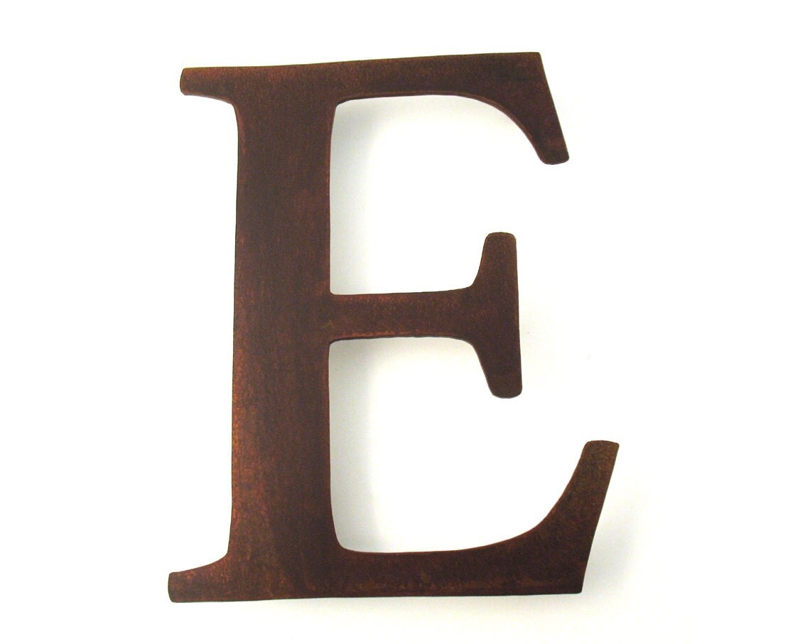 Metal Letter E Sign Rustic Metal Letter Metal by georgiametalart