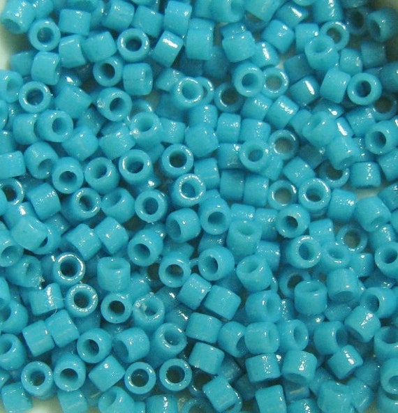 Miyuki size 11/0 Delica Cylinder Beads Duracoat Azure color