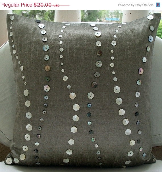 4th July Sale Decorative Throw Pillow Covers 16x16 Inch Gray Silk Couch Pillow Cover Mother of Pearl Climbing to the Sky Home Living Decor A